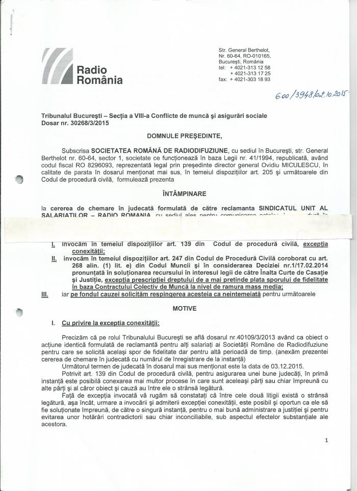 Intampinare SRR dosar 30268 3 2015 pag 1