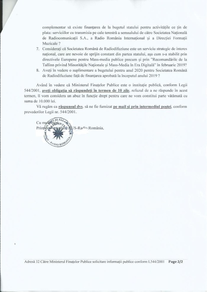 Solicitare L544 catre Min Finantelor 2