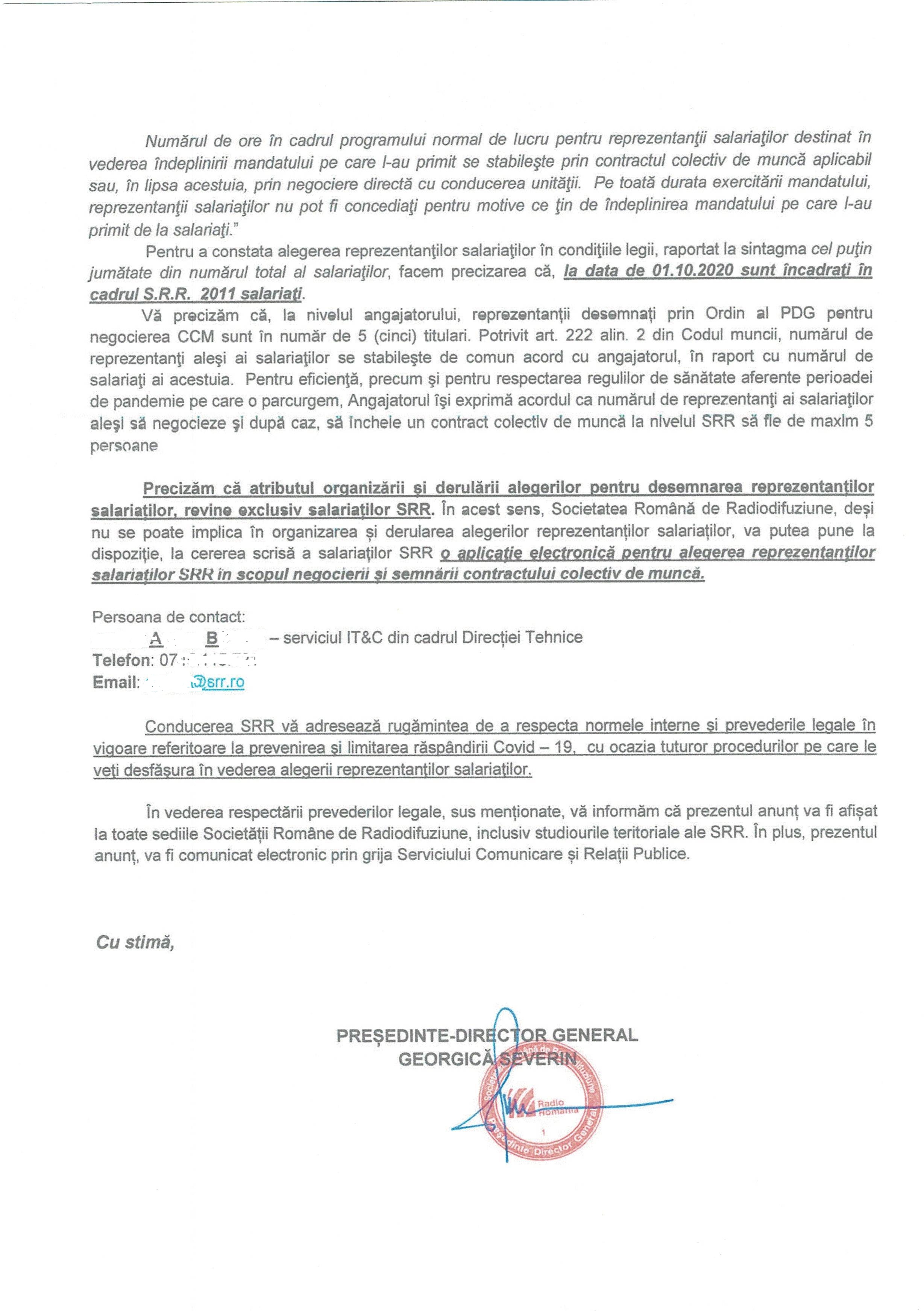 Anunt conducere catre salariatii SRR p2